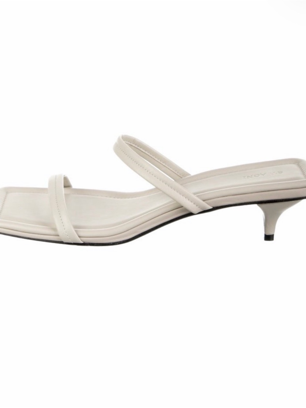 St. Agni Grey Double-Strap Kitten Heel Slide
